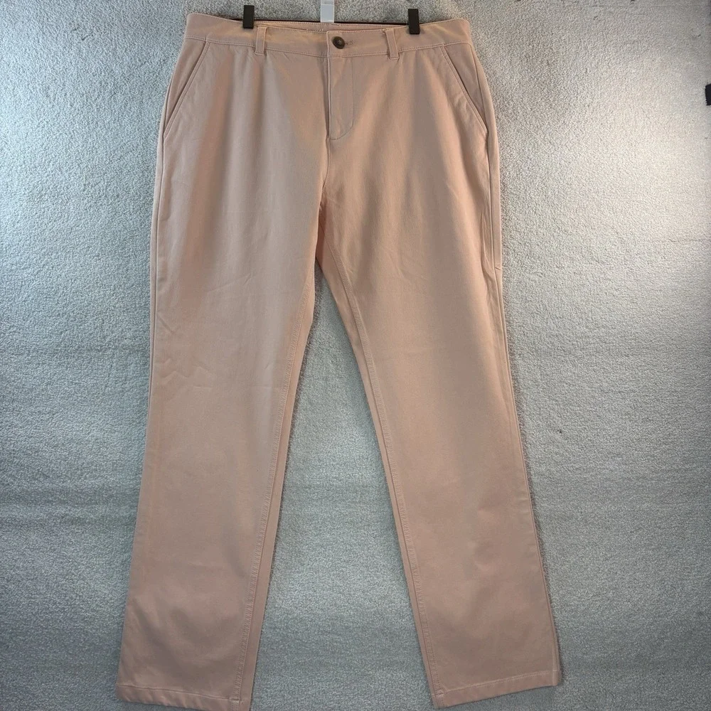 Mugsy Savannahs Classic Performance Chinos in Peach Size 35x30 Mens Pants Nice!